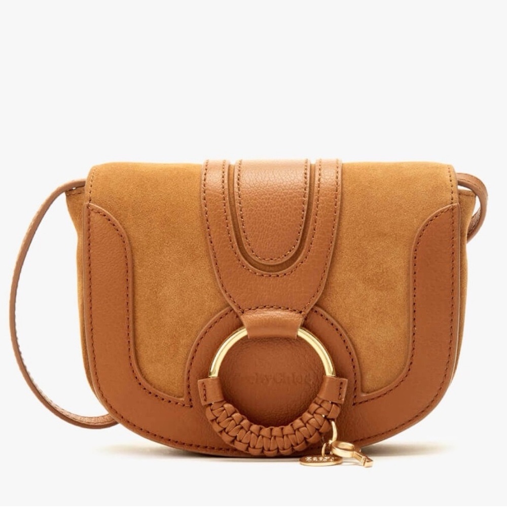 See By Chloe Tan Crossbody Bag with Braided Ring Detail NEW WITH TAGS